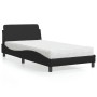 Letto con Materasso Nero 100x200 cm in Similpelle