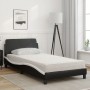 Letto con Materasso Nero e Bianco 100x200 cm in Similpelle