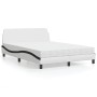 Letto con Materasso Nero e Bianco 120x200 cm in Similpelle