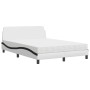 Letto con Materasso Nero e Bianco 120x200 cm in Similpelle