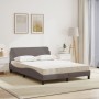 Letto con Materasso Tortora 140x190 cm in Tessuto