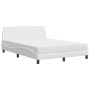 Letto con Materasso Bianco 140x200 cm in Similpelle