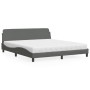 Letto con Materasso Grigio Scuro 180x200 cm Tessuto