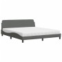 Letto con Materasso Grigio Scuro 180x200 cm Tessuto