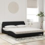 Letto con Materasso Nero 180x200 cm in Velluto