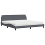 Letto con Materasso Grigio Scuro 200x200 cm Velluto