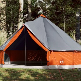 Tenda Familiare Tipi 12 Persone Grigia e Arancione Impermeabile