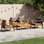 Set Divano da Giardino 5 pz con Cuscini Legno Massello Acacia