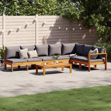 Set Divano da Giardino 5 pz con Cuscini Legno Massello Acacia