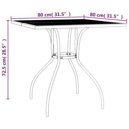 Set da Pranzo da Giardino 3 pz in Acciaio Antracite