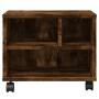 Supporto per Stampante con Ruote Rovere Fumo 41x32x34,5 cm