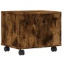Supporto per Stampante con Ruote Rovere Fumo 41x32x34,5 cm
