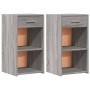 Comodini 2 pz Grigio Sonoma 35x34x65 cm in Legno Multistrato