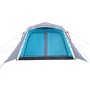 Tenda Familiare con Portico 9 Persone Blu a Rilascio Rapido