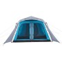 Tenda Familiare con Portico 9 Persone Blu a Rilascio Rapido