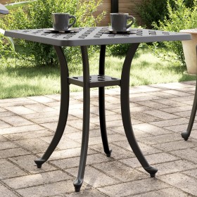 Tavolo da Giardino Nero 53x53x53 cm in Alluminio Pressofuso