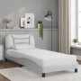 Letto con Materasso Bianco 90x190 cm in Similpelle