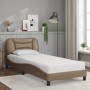 Letto con Materasso Cappuccino 80x200 cm Similpelle