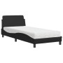 Letto con Materasso Nero 90x190 cm in Similpelle