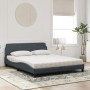 Letto con Materasso Grigio Scuro 160x200 cm in Velluto