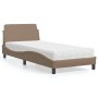 Letto con Materasso Cappuccino 80x200 cm Similpelle