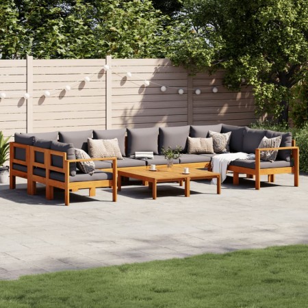 Set Divano da Giardino 8pz con Cuscini Legno Massello di Acacia