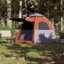 Tenda Campeggio Cabina 4 Pers. Grigio Arancione Rilascio Rapido