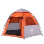 Tenda Campeggio Cabina 4 Pers. Grigio Arancione Rilascio Rapido