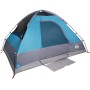 Tenda da Campeggio a Cupola per 4 Persone Blu Impermeabile