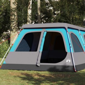 Tenda Familiare a Cupola 8 Persone Blu a Rilascio Rapido