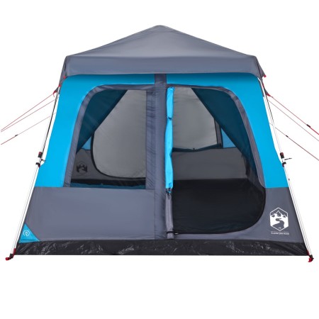 Tenda Familiare a Cupola 8 Persone Blu a Rilascio Rapido