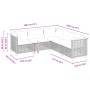 Set Divano da Giardino 5 pz con Cuscini Grigio in Polyrattan