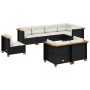 Set Divani da Giardino con Cuscini 8 pz Nero in Polyrattan