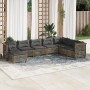 Set Divano da Giardino 8 pz con Cuscini Grigio in Polyrattan