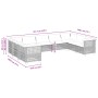 Set Divano da Giardino 9 pz con Cuscini Grigio in Polyrattan