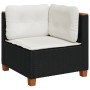 Set Divani da Giardino 10pz con Cuscini in Polyrattan Nero