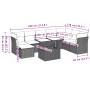 Set Divano da Giardino 9 pz con Cuscini Grigio in Polyrattan
