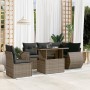 Set Divano da Giardino 6 pz con Cuscini Grigio in Polyrattan