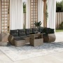 Set Divano da Giardino 8 pz con Cuscini Grigio in Polyrattan