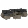 Set Divano da Giardino 8 pz con Cuscini Grigio in Polyrattan