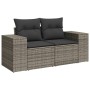 Set Divano da Giardino 9 pz con Cuscini Grigio in Polyrattan