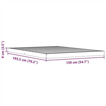 Giroletto Marrone Cera 135x190 cm in Legno Massello di Pino