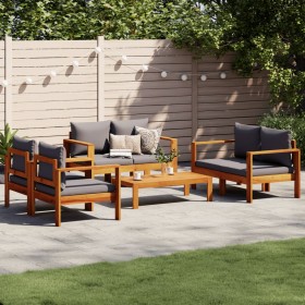 Set Divano da Giardino 5 pz con Cuscini Legno Massello Acacia