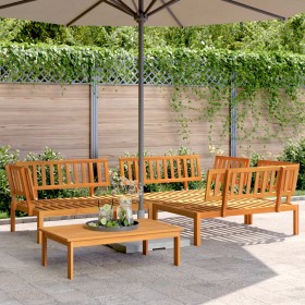 Set Divano Pallet da Giardino 4 pz in Legno Massello di Acacia