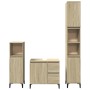 Set Mobili da Bagno 3 pz Rovere Sonoma in Legno Multistrato