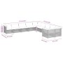 Set Divano da Giardino 10 pz con Cuscini Grigio in Polyrattan