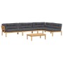 Set Divano Pallet Giardino 5pz con Cuscini Massello Acacia