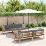 Set Divano Pallet Giardino 5pz con Cuscini Massello Acacia