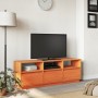 Mobile TV Marrone Cera 140x37x50 cm Legno Massello di Pino