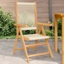 Sedie Giardino 2 pz Beige Legno Massello Acacia e Polipropilene